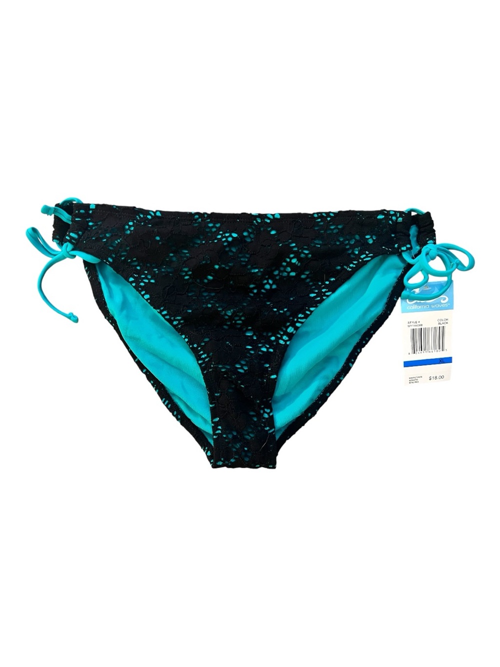 NWT California Waves Side Tie Bikini Bottoms